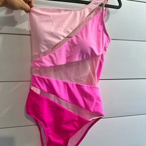 Cup She Chic Pink One-Shoulder Swimsuit NEW so tags